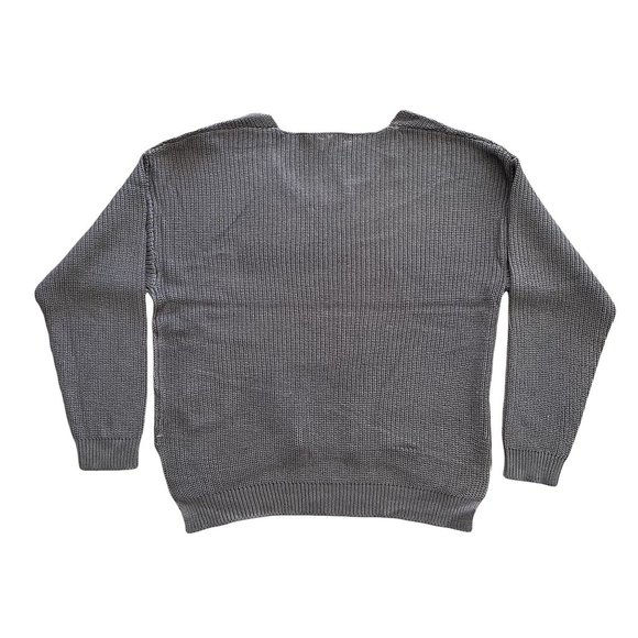 DOUBLE ZERO SMOKEY BROWN WOMENS LOOSE FIT V NECK SWEATER - NWT - SZ: S/M/L - Picture 4 of 9